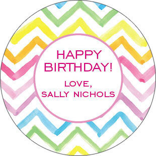 Watercolor Chevron Gift Stickers